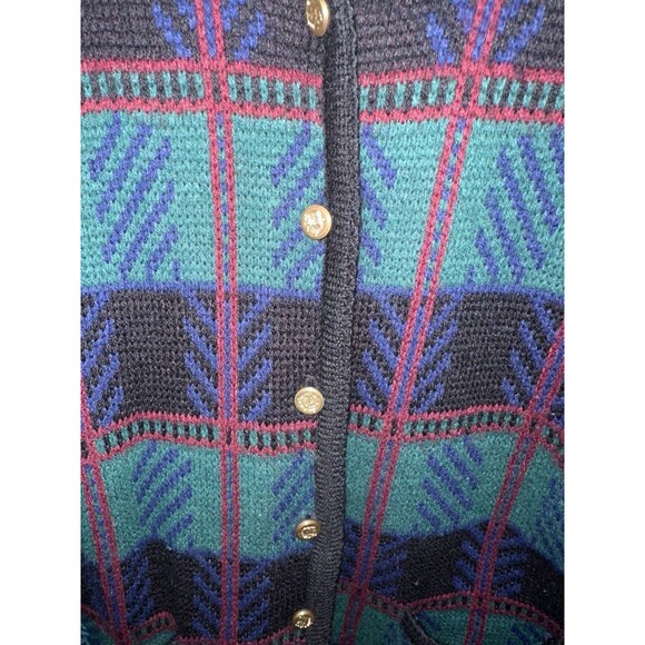 VTG Tally-ho Multicolored Women’s Cardigan Size Medium 100% Acrylic Pollak IMP - Picture 4 of 5